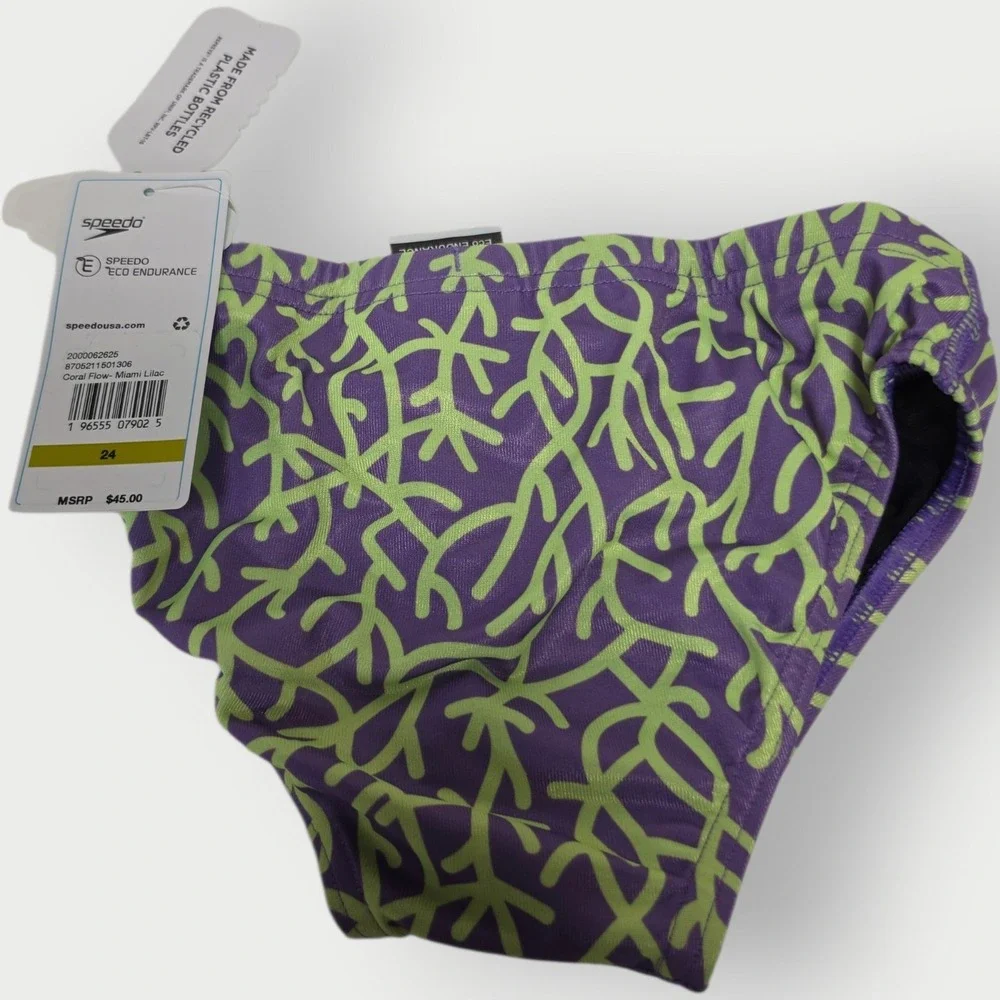 Speedo Eco Endurance Swim Briefs 24 Coral Flow Miami Lilac Repreve Vibe New Tags